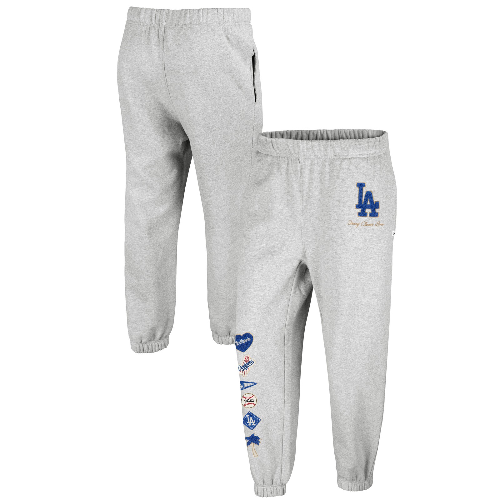 Women's '47 x Stoney Clover Lane Heather Gray Los Angeles Dodgers Venice Jogger