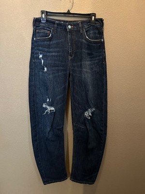 pilcro anthropology bow boyfriend barrel jeans 27 euc