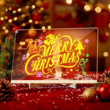 LED Note Board Colors, Acrylic Dry Erase Board with Light Drawing Board for Kids