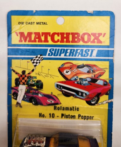 Matchbox Superfast No. 10 Mustang Piston Poppeer Carded Made In England 1971 - Picture 4 of 5