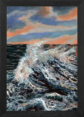 Wasserschlag gerahmtes Wandbild Poster Leinwanddruck Bild