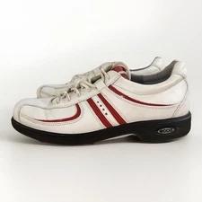 ECCO Golf Shoes Mens 5.5 Women’s 7.5 White Red Leather Soft Spikes