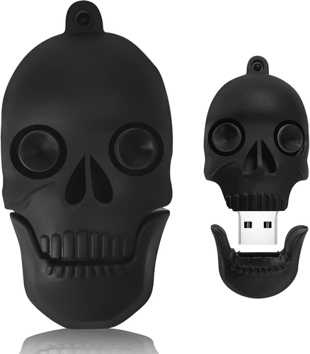 32GB USB Flash Drive Personality Skull Shaped Memory Stick, BorlterClamp Cool... - 第 9/12 張圖片