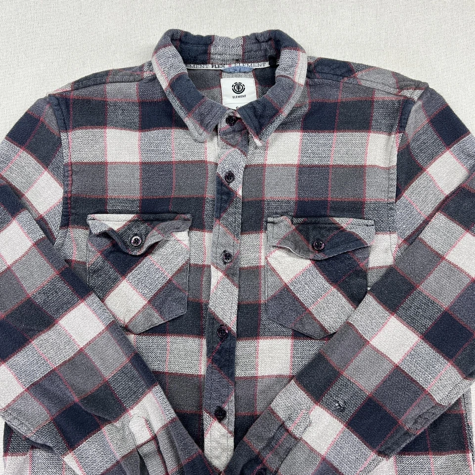 Element Shirt Mens Small Plaid Flannel Button Up Long Sleeve Casual Y2K - Image 4 of 4