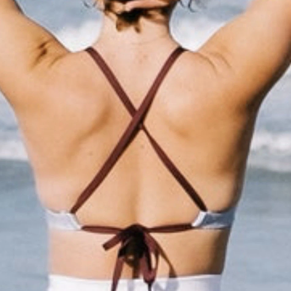 Top de bikini Seea Sailor a rayas Leucadia con cuerdas talla pequeña Foto 3 de 4