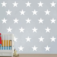 DXLING 48pcs/Set of Large White Stars Vinyl Wall Decor Stickers DIY White Sta...