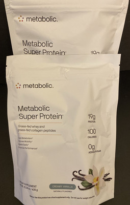 TWO (2) Metabolic Super Protein 15.34 Oz Creamy Vanilla Whey Collagen peptides