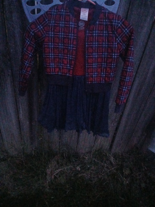 Little Girls Size 6-6x Wonder Nation Matching Dress And Quilted Jacket