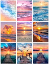 DPARTGMJT 9 Pack Beach Diamond Art Kits for Adults, Multipack Sunset Diamond ...