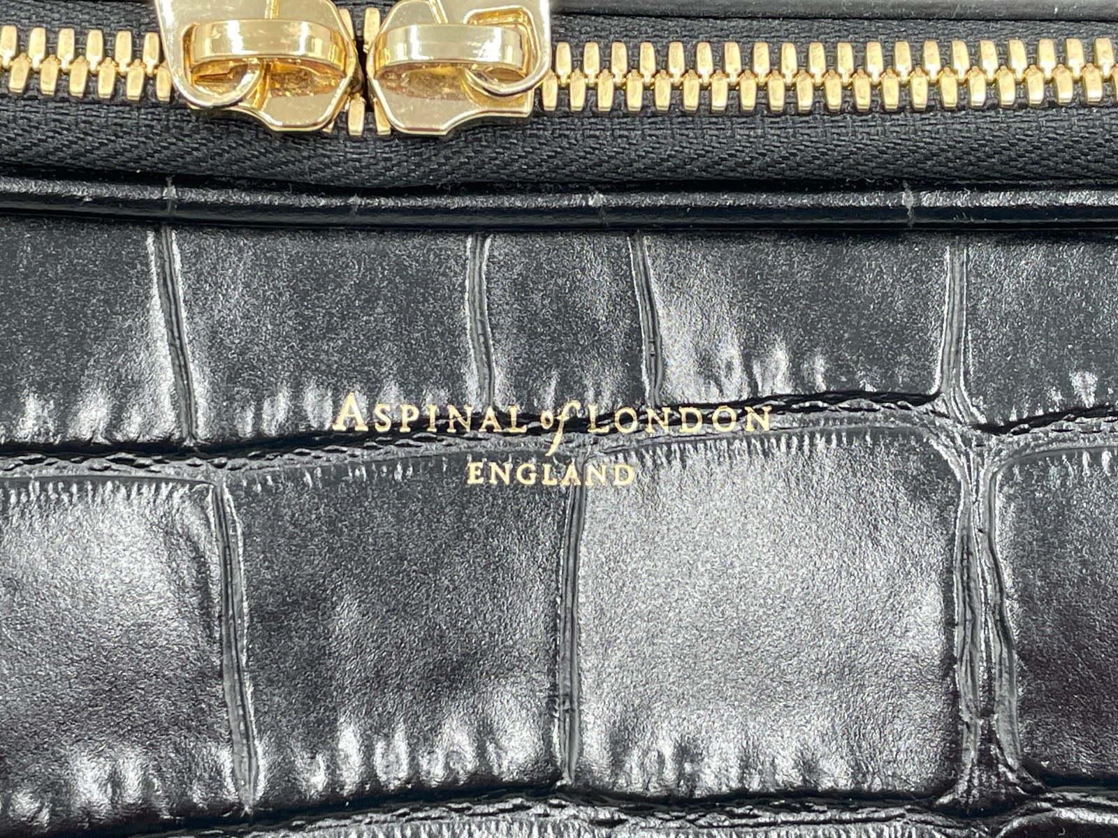 Luxury Aspinal of London Crocodile Embossed Leather Briefcase image 9