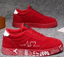 Men'S Lace-Up Sneakers - Thick Cushioned Platform Shoes with Non-Slip Rubber Sol