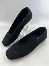 VIVAIA Margot 2.0 Black Knit V-Cut Square Toe Ballet Flats Sparkle Sz 40.5 Shoes