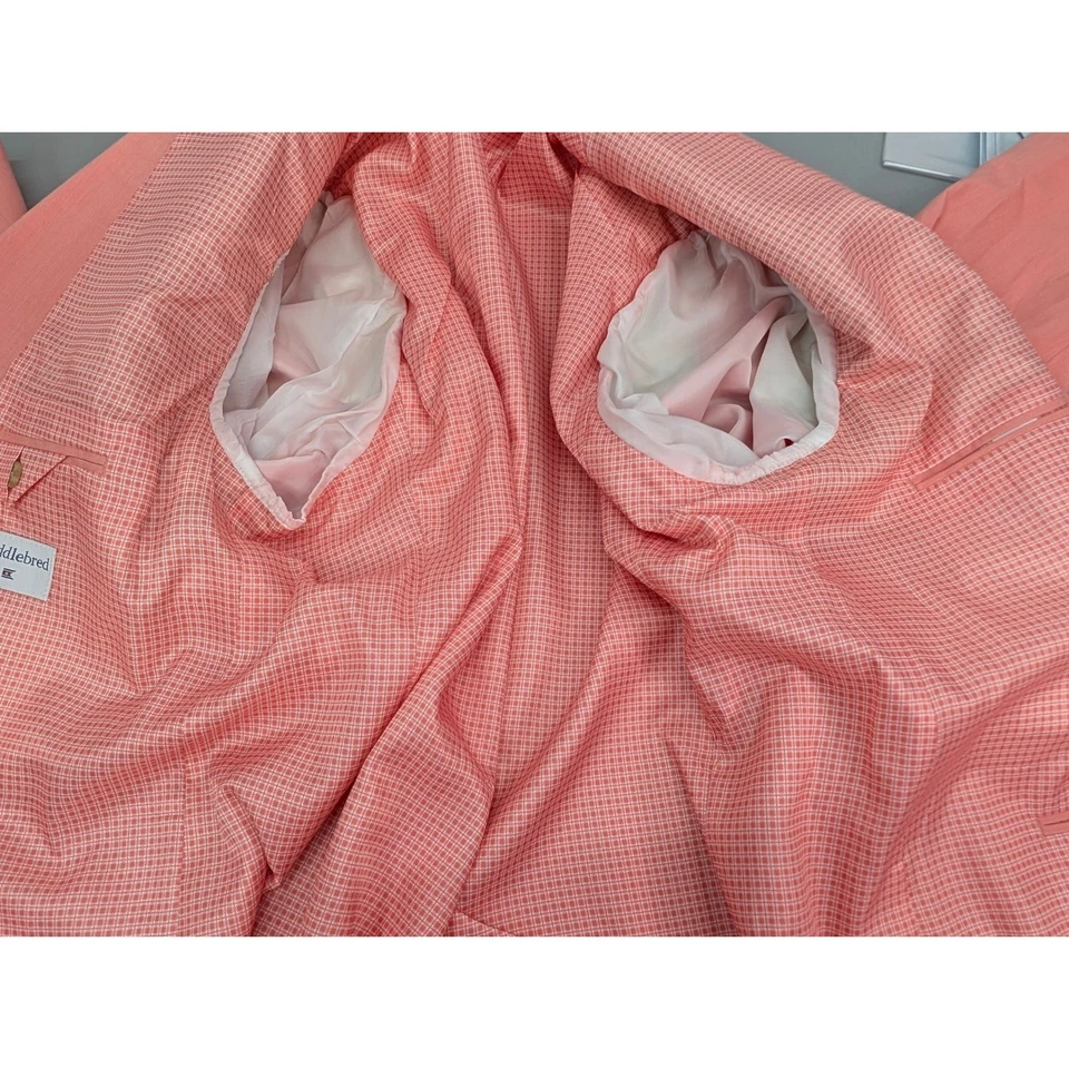 Abrigo Blazer Chaqueta Deportivo Rosa Saddlebred Para Hombre Talla 48L 2 Botones Ventilados Informal Foto 3 de 4