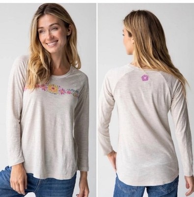 NATURAL LIFE Long Sleeve Boho Tee Live Happy Size S Comfy Casual