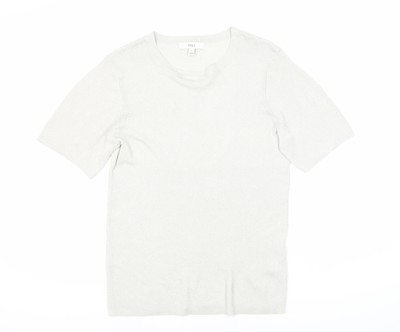Marks and Spencer Grey Knit Short Sleeve Top - Medium