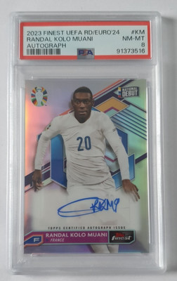 FUSSBALLKARTE - TOPPS FINEST EURO 2024 - KOLO MUANI FRANKREICH AUTOGRAMM PSA 8