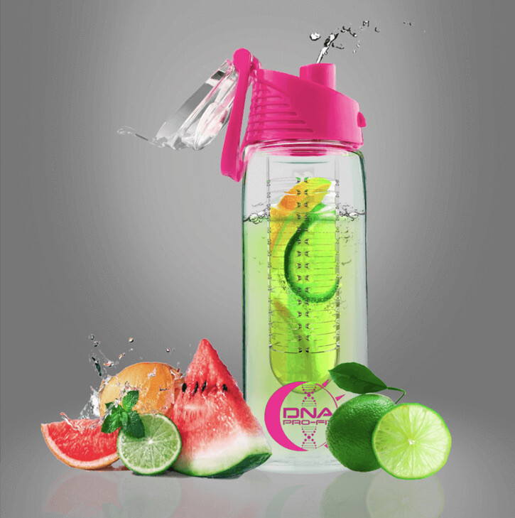 Water Infuser Bottle for fruit, ice, or anything - 24 Oz (Green)