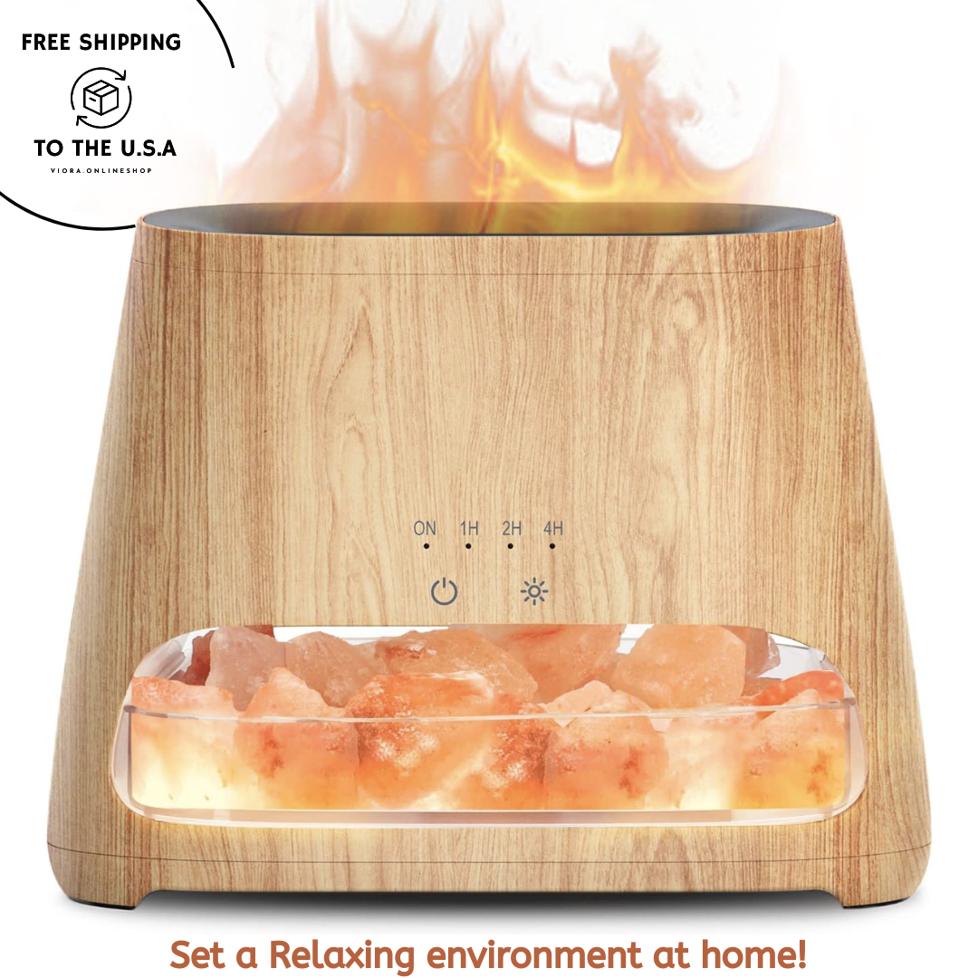 2-in-1 Essential Oil Diffuser with Himalayan Salt Rock 150ml Auto-Off-image