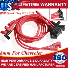 9767M For SBC Small Block Chevy Race 8mm Spark Plug Wires HEI Under Header Sets