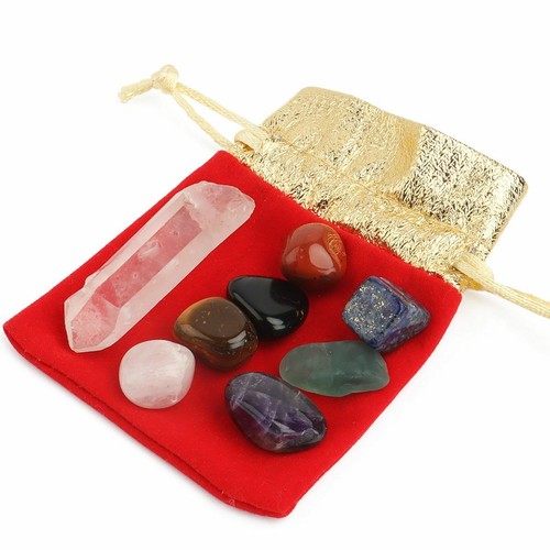 8PCS Chakra Balance Stones Kit Natural Crystal Reiki Healing Gemstone Quartz Set - Picture 4 of 12