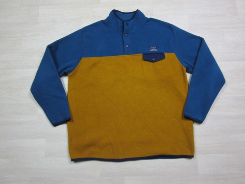 Massive Outdoor Men's Half Snap Fleece Pullover Gold & Blue Colorblock Size (XL)
