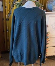 Izod Mens Size XLarge 100 Cotton diamond preppy green Pullover Sweater XL