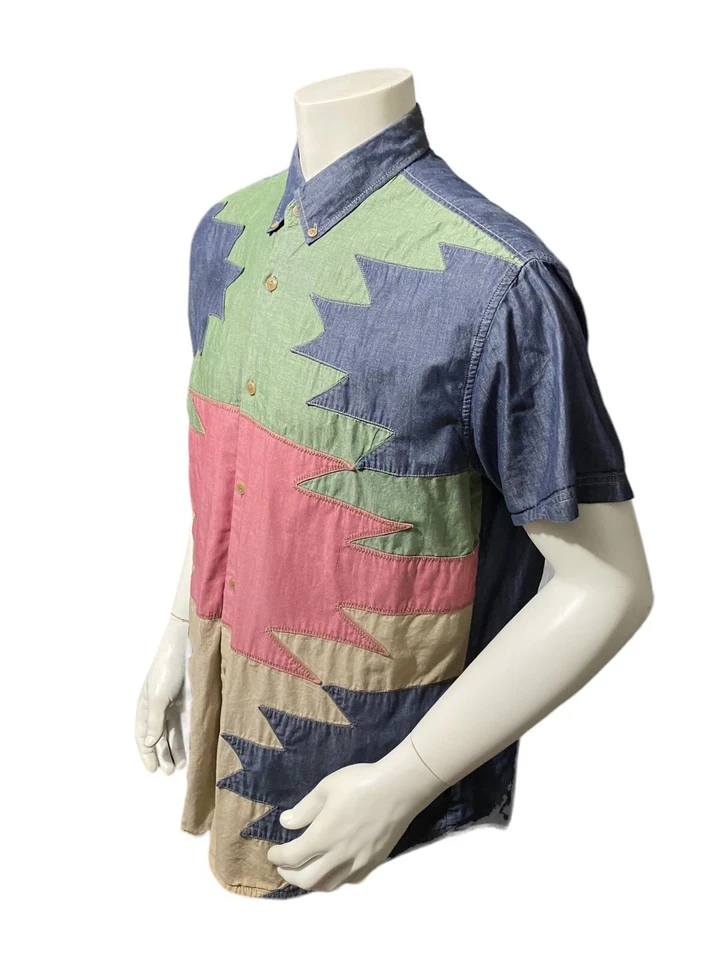 Rare Vintage Staple Pigeon Shirt Men’s XL (Read) Southwestern Aztec Button Up - Image 3 of 4