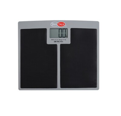 Detecto SlimTalkXL Black Rubber Mat Talking Home Health Scale