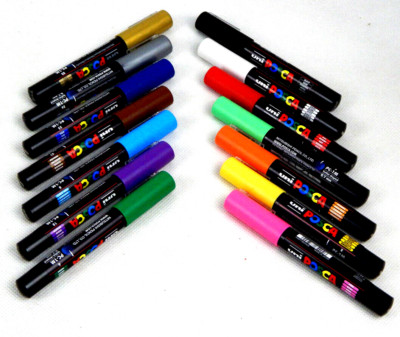 Uni Posca Paint Marker Kunststifte PC-1M Professional 14 Stifte Set Malen Bild