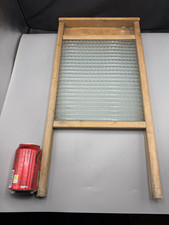 Antique Washboard Wood+Glass 1920s/30s Sound Condition Lovely !