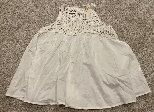 NEW Maje Ibiza Collection Lola Crochet Trim Cotton Top White Size 3 FREE Ship