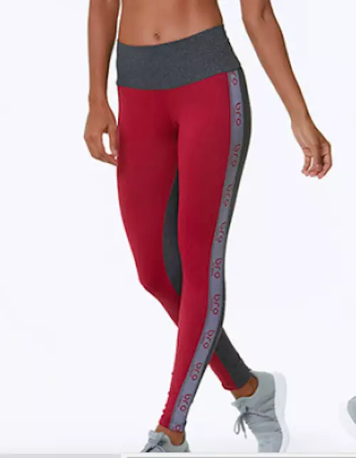 Bro Fitwear Brazilian Leggings Rouge Red Grey Small