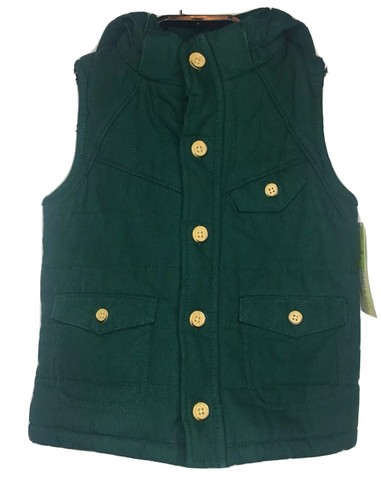 Genuine Kids Green Hooded Vest Boys 