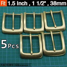 1 1/2 inch Brass Belt Buckle Classic Single Prong Replacement Pin Buckle - 5pcs