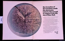 1969 BELL SYSTEM ATT Transitors Big Enough to Support New York Print Ad 46680