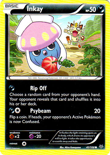 Pokemon - Inkay - 41/108 - Common - XY - Roaring Skies - NM