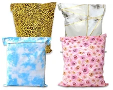 14x17 Leopard, Cloud, Marble, Roses Designer Poly Mailers, Shipping Mailing Bags