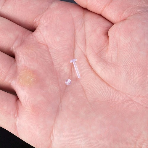 10Pcs Clear Acrylic Lip Studs - Piercing Labret Ring Helix Cartilage Earring - - Picture 7 of 14