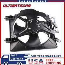 Left Side AC Condenser Radiator Cooling Fan Assembly For 2001-2005 Honda Civic