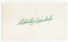 Stanley Coveleski - Cleveland Indians - Autographed 3x5 Index Card  EX