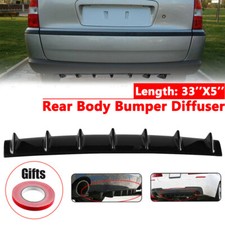 Car Universal Lower Rear Bumper Body Spoiler Decor Wing Diffuser Gloss Black