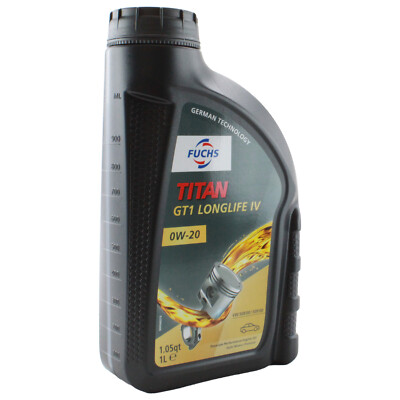 Fuchs TITAN GT1 LONGLIFE IV SAE 0W-20 Engine Oil 1 Liter for Audi Porsche VW