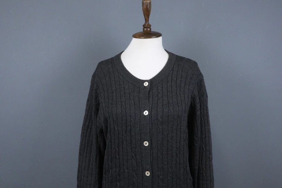 Pringle of Scotland Gray 100% Wool Long Sleeve Button Cardigan Sweater Size M - Image 2 of 4