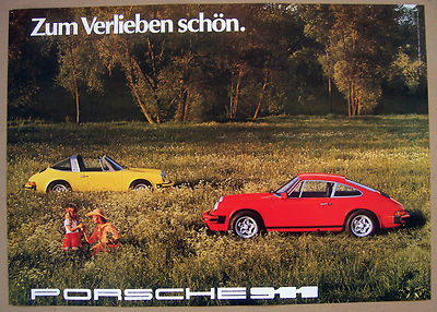 PORSCHE 911 COUPE TARGA 40th ANNIVERSARY HERITAGE SHOWROOM POSTER (1976) 2004
