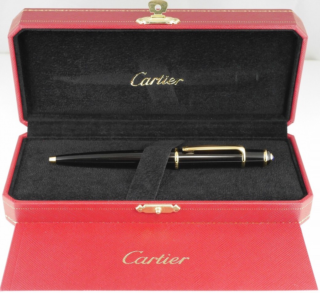 ★ カルティエ DIABOLO ボールペン ブラック CRST180003 Cartier Diabolo Black Composite GT Ballpoint Pen (NEW) FREE