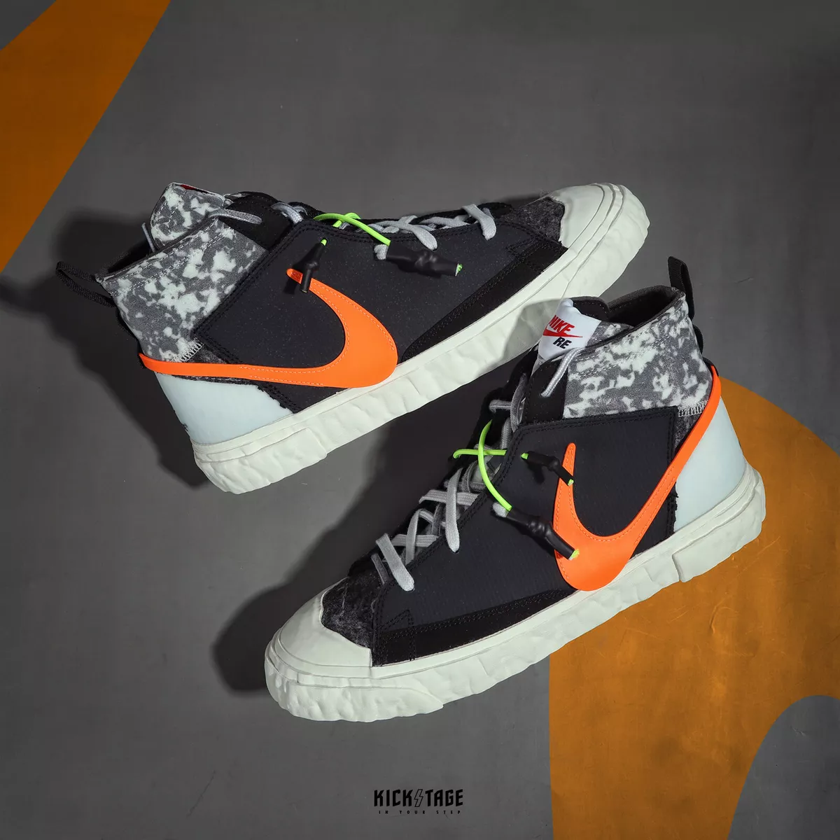 READYMADE x Nike Blazer Mid Black Orange Grey White Sneakers Shoes CZ3589-001