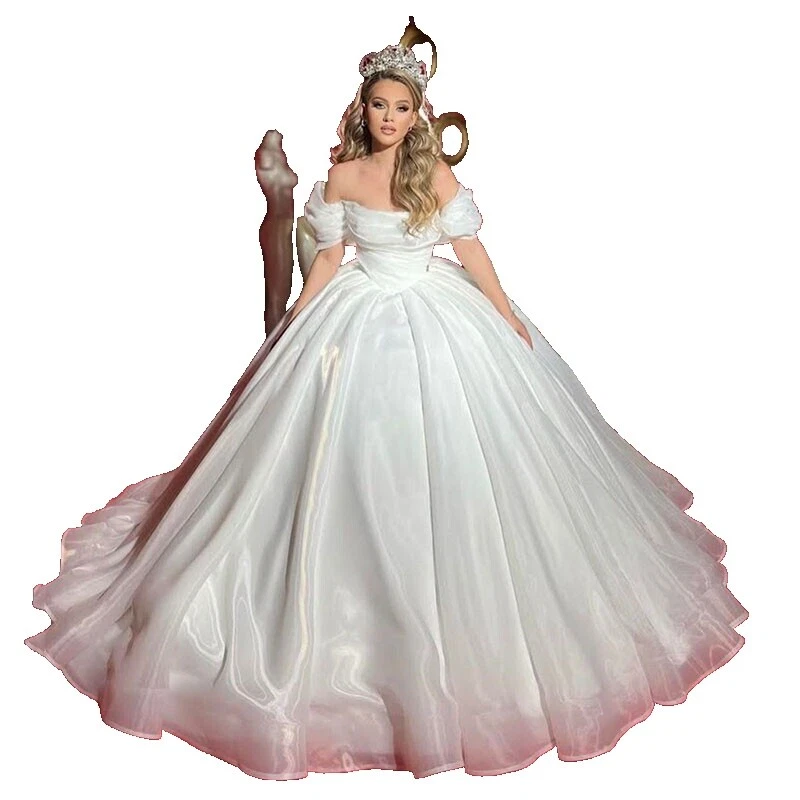 Organza fruncido a-Line vestidos de novia