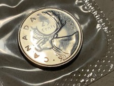 CANADA 1977 25 CENTS / UNC PROOF LIKE RCM SEALED QUARTER