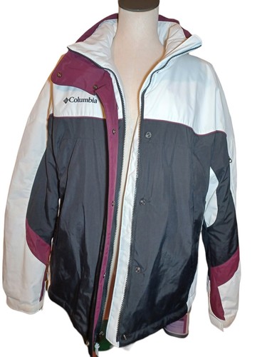 Womens Columbia Winter Jacket Size XL Black/white/ Burgundy Trim 207 XL 5843 - Picture 5 of 10