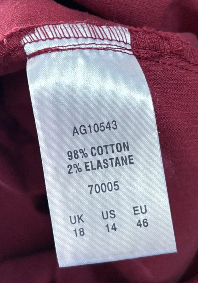 Cotton Traders Burgundy Corduroy Skirt Size 14 Big Pockets Preppy Goblin Core - Image 3 of 4